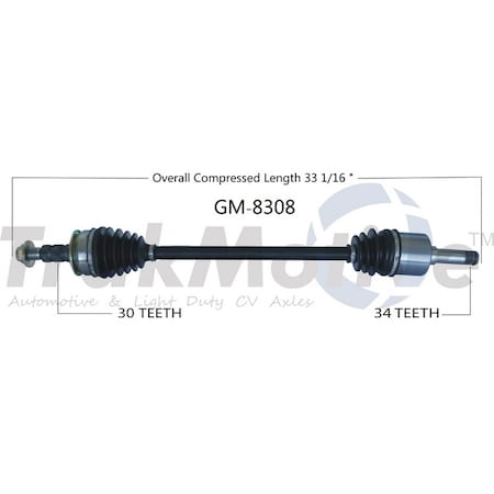 Surtrack Axle Cv Axle Shaft, Gm-8308 GM-8308